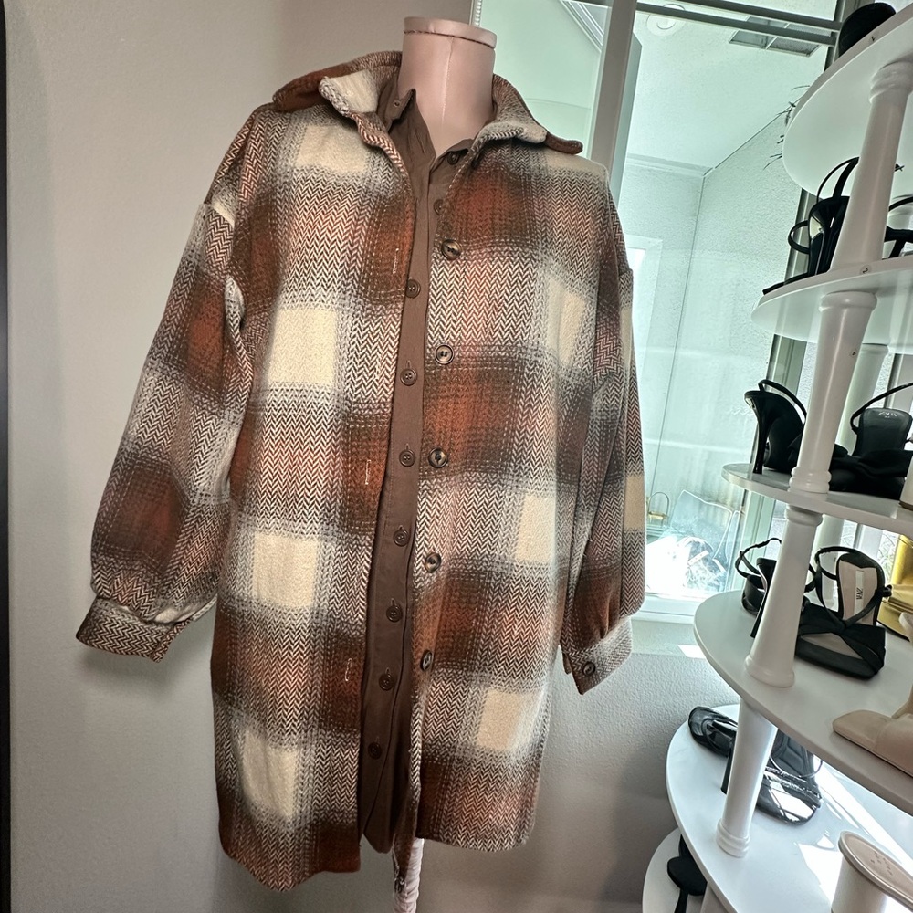 SHEIN plaid coat